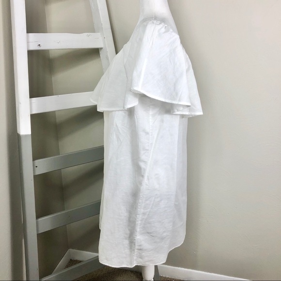 JCREW Cabana Dress Off Shoulder Ruffle Linen NWT - Picture 4 of 11